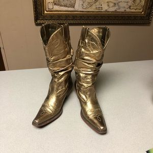 Steve Madden bronze cowboy boots size 8 1/2